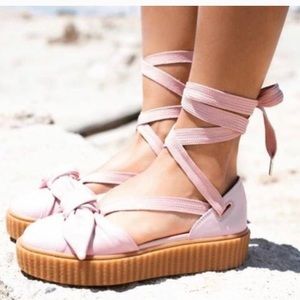 Fenty Puma By Rihanna Pink Lace Up Creepers